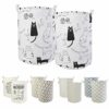 LessMo 2Pcs 19.7" Laundry Hamper, Collapsible Storage Basket With Easy Carry Handles, Waterproof Round Cotton Linen, for Baby Products, Toys, Bed