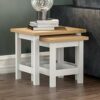 Vida Designs Arlington Nest of 2 Tables Side End Modern Table Set MDF Square Furniture White