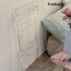 WANGLE Acrylic Folding Tray Table Transparent Portable Coffee Tea Table Modern Square End Table Rectangle Snack Tray Desk for Small Space Living