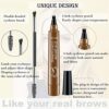 Microblading Eyebrow Pen with Double Ended Brow Brush Waterproof Eyebrow Pencil Longlasting Smudgeproof Brow Pen Makeup Cosmetic Tool Naturally D