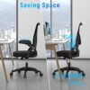 naspaluro Office Chair Ergonomic Desk Chair with 90° Flip-up Armrest Lumbar Support, Height Adjustable Office Desk Chair, Executive Swivel Comput