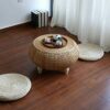 HIZLJJ Furniture Rustic Farmhouse Round Wood Coffee Accent Table Living Room Tatami Coffee Floor Balcony Double Coffee Tables