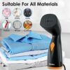Moolan Clothes Steamer, Handheld Steamer for Clothes 2-in-1, Fabric Wrinkle Remover with 360° Leak-Proof Design, 25s fast heat up, Garment Steame