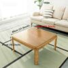 Kotatsu Table with Heater and Blanket Japanese Comforter Tatami Futon Coffee Tea Table Wood Square Large for Living Room Blue