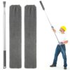 Jetcloud Gap Dust Cleaner Retractable 2.5meter Microfiber Gap Dust Brush Flexible Long Handle Flat Gap Duster with Extendable Pole 2 Cloth Cover
