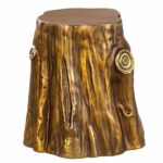 ZFF Retro Imitation Wood Type Tea Several Sex Art Creative Designer Living Room Study Sofa Table Color  Gold
