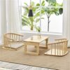 na Tea Table Natural Color Rectangle Asia Furniture Living Room Wooden Low Table for Sitting on the Floor