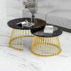 Round Coffee Table Marble Nest Table Nordic Fashion Living Room Round Sofa Side Table Office Coffee Table Space Saving Leisure Table Color  White