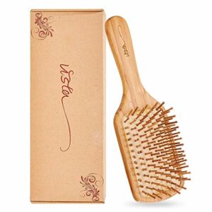 Hair Brush Bamboo Hairbrush For LongThickCurlyWavyDry or Damaged Hair Reducing Hair Breakage and Frizzy No More Tangle with Exquisite Cloth Bag