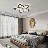 Becailyer 25in Modern Ceiling Fan with Lights, 50W Remote Control Dimming 5-Leaves Shape Led Flush Mount Ceiling Fan Lamp 6 Gear Wind Speed Quiet