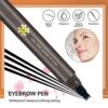 Riceel Eyebrow Pen with Fork Tip Long Liquid Eyebrow Pencil Smudgeproof Brow Pencil  Waterproof Longlasting Natural Looking  S03 BLACK BROWN