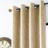 Melodieux Elegant Cotton Wide Blackout Curtain for Sliding Glass Door Living Room Divider Grommet Drapes 100 by 84 Inch Beige 1 Panel