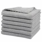SUNLAND Microfiber Face Makeup Remover Cloth Reusable Facial Cleansing Towel Ultra Soft Face Washcloth 11inchx 11inch 6pack Grey