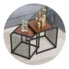shelf NAN Set Of 2 Industrial Side Tables with Black Metal Frame  End Stackable Rectangular Nesting Tables  Neutral Minimalist  Easy Stacking For