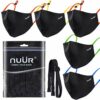 NUR Kids 100 Cotton Breathable Face Mask 5Pack Contrasting Adjustable Ear Loops 3Layer Protection Soft Machine Washable Durable for Everyday Use