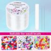 Stretchy String for Bracelets, Cridoz 0.5mm Clear Elastic String Stretch Cord Jewelry Bead Bracelet String with 2 Pcs Beading Needles for Seed Be
