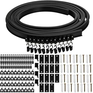 Lawei Flexible Ceiling Curtain Track 5 Meters16.4 Ft Curved Curtain Track Ceiling Mount Curtain Rail with Mute Rollers For Window Room Divider Wa