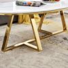 Modern Oval Coffee and Coffee Table White Marble Sofa End Is Used in the Living Room and Lounge