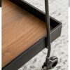 Saturey Side Table Rectangular Side Table Wrought Iron Movable Dining Car Home Living Room Sofa Side Decoration Small Coffee Table Kitchen Double