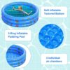 Paddling Pools for Kids, Inflatable Baby Swimming Pool, 3 Ring Paddling Pool with Inflatable Safety Bubble Floor, Small Paddling Swimming Pools f