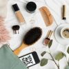 100 Boar Bristle Hair Brush Set. Soft Natural Bristles for Thin and Fine Hair. Restore Shine And Texture. Wooden Comb Travel Bag and Spa Headband