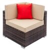 Furniture Set Fully Equipped Weaving Rattan Sofa Set with 2pcs Corner Sofas Brown Gradient