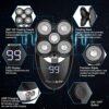 Electric Razor for Men ElectriBrite Bald Head Shaver Rotary Cordless Nose Hair Beard Trimmer Clippers Facial Cleansing Brush Waterproof USB Recha