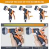FINFEVER Garden Hose Spray Gun High Pressure Spray Nozzle 8 Adjustable Patterns Hose Pipe Spray Gun with Quick Connect Adapters Faucet Connectors