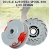 Poweka FLY021 Strimmer Spool Compatible with Flymo 513937190 Grass Strimmer, Double Autofeed Spool and Line Pack of 3
