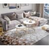 Tea Table for Living Room Bedroom Coffee Table Set of 2Stacking Side or End for Living Room Home and Office Faux Marble table Color  White Size
