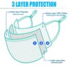 6 Pack Black Cotton Face MasksFace Masks WashableReusable Face MaskFace Covering3Layers Breathable Cloth Face Masks With Adjustable Ear Loops For
