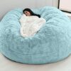 YHNMK Large Bean Bag Chair Cover 5FT6TF7FT Soft Memory Bean Bag Chair with Microsuede Cover Furniture and Accessories for Dorm Room No Filler Bea