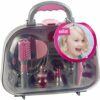 Theo Klein 5855 Braun Hairdressers Case I with Mirror Comb and Lots of Styling Accessories I with Battery  Powered Hairdryer I Toy for Children A