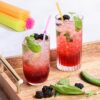 CALTECX 100X Reusable Drinking Straws, Neon Straws are Multi-Colored, Re-usable Drinking Straws Flexible Straws - Re-usable Bendy Straws Strong f