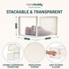 HomeBuddy Shoe Organizer Box - 6 Pack Shoe Box, Stackable Sneaker Storage, Sturdy Shoe Containers with Back Ventilation, Clear Shoe Boxes - Bambo