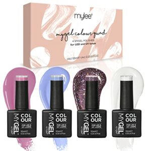 MYGEL by Mylee Gel Nail Polish Spring Summer Quad Colour Set 4x10ml  UVLED SoakOff Nail Art Manicure Pedicure for Professional Salon  Home Use  L