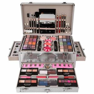 JasCherry AllinOne Makeup Box Set Multipurpose Cosmetic Storage Beauty Case Professional Contain Eyeshadow Concealer Lip gloss Blusher Compact Po