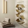 TOYOMO Modern Transparent Display Stand Acrylic Bookcase Vertical Storage Shelf Cabinet Console Table Showcase For Living Room Entryway Exhibitio