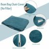 Kisbeibi Bean Bag Chair Cover No Filler Washable Ultra Soft Corduroy Sturdy Beanbag CoverBluesize70x80cm