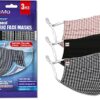 3 PCS Reusable Cloth Face Masks Washable Check Adjustable Cotton Face Cover with 5 Layers by MoMo The Mask People
