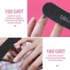 URAQT 15PCS Nail Files Professional Nail File Set Curved Fingernail Files DoubleSided Emery Board Manicure Tools for Home and Salon Use 100180 gr