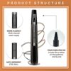 Riceel Eyebrow Pen with Fork Tip Long Liquid Eyebrow Pencil Smudgeproof Brow Pencil  Waterproof Longlasting Natural Looking  S03 BLACK BROWN