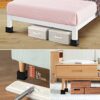 Set of 4 Adjustable Bed Riser Heavy Duty Furniture Risers Stackable and Adjustable Bed Furniture Risers (2 inch)