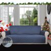 Greatime Sofa Covers Slipcovers,Reversible Quilted Furniture Protector,Water Resistant,Improved Couch Shield with Elastic Straps,Anti-Slip Foams,