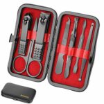 Manicure Set Men Travel Luxury Manicure 8 in 1 Stainless Steel Professional Pedicure Set Travel Grooming Kit Gift for Men Husband Friend Lovers P