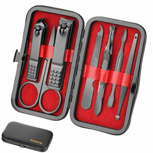 Manicure Set Men Travel Luxury Manicure 8 in 1 Stainless Steel Professional Pedicure Set Travel Grooming Kit Gift for Men Husband Friend Lovers P