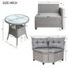 LIYING 4piece Resin Wicker Patio With Round Table Gray Cushion Furniture Set Sofatype Garden Pool Balcony