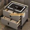 BAUBUY Smart Led Nightstand with 23 Drawers UsbWireless Charging Port and Fingerprint Lock Bluetooth Speaker Small Side Table for Bedroom Living