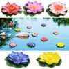 PERFETSELL 5 PCS Floating Flowers for Ponds, Artificial Foam Lotus Flowers  Fake Floating Pond Plants Realistic Water Lily Pads Ornaments for Gar
