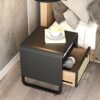 MHUI End Table Recliner Side Table with 1 Drawer and Open Shelf Narrow Nightstand for Small Space in Living Room Bedroom Balcony